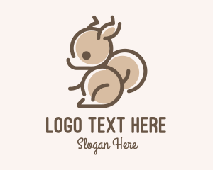 Cute Minimalist Squirrel logo