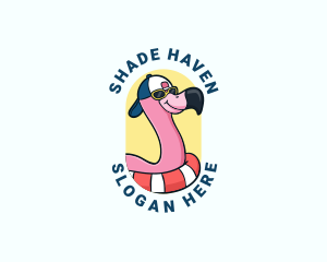 Summer Beach Flamingo logo design