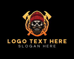 Hipster Lumberjack Skull logo