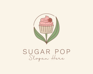 Sweet Cupcake Flower logo design