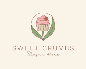 Sweet Cupcake Flower logo design