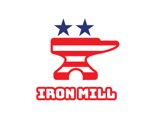 Iron Anvil Patriotic logo design