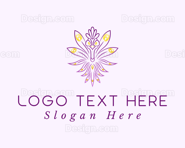 Glamorous Violet Peacock Logo