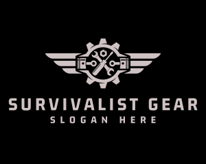 Repair Gear Wings logo design