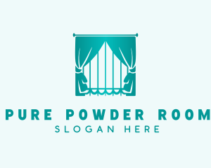 Room Curtain Window logo design