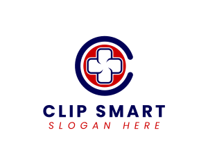 Medical Cross Letter C logo design