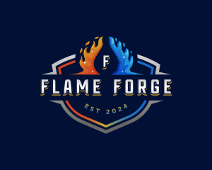 HVAC Fire Ice logo design