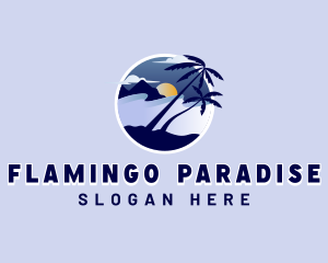 Palm Tree Nature Vacation logo design