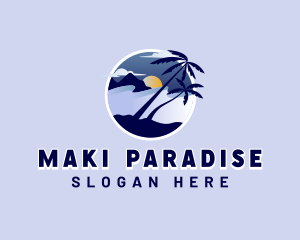 Palm Tree Nature Vacation logo design