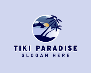 Palm Tree Nature Vacation logo design