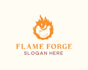 Fire Chili Pepper Chicken logo design