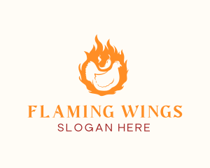 Fire Chili Pepper Chicken logo design