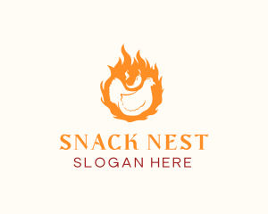 Fire Chili Pepper Chicken logo design