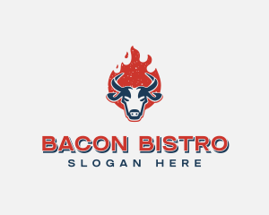 Flaming Bull Bistro logo design