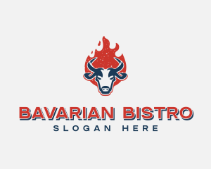 Flaming Bull Bistro logo design