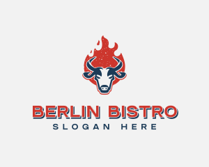 Flaming Bull Bistro logo design