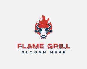 Flaming Bull Bistro logo design