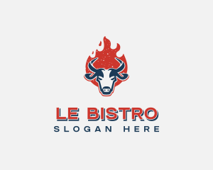 Flaming Bull Bistro logo design