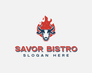 Flaming Bull Bistro logo design