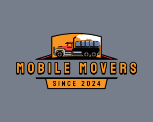 Truck Moving Cargo logo design