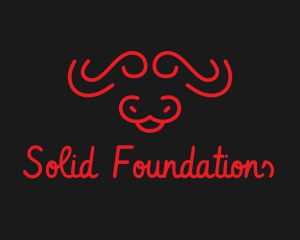 Red Minimalist Bull  Logo
