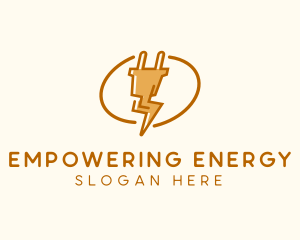 Plug Lightning Bolt logo design