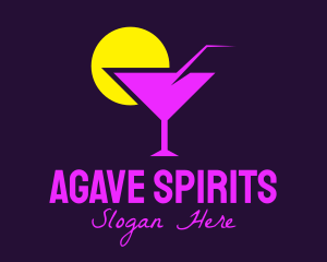 Purple Cocktail Bar logo design