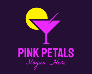 Purple Cocktail Bar logo design