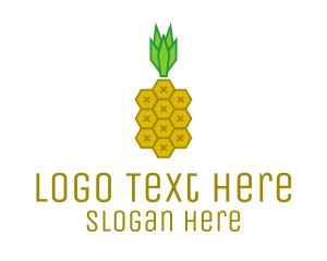 Geometric Pineapple Hexagon logo