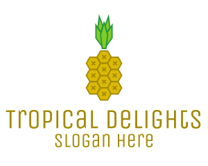 Geometric Pineapple Hexagon logo
