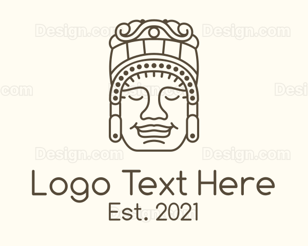 Mayan Stone Sculpture Logo