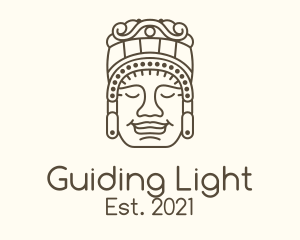 Mayan Stone Sculpture logo design