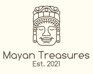 Mayan Stone Sculpture logo design