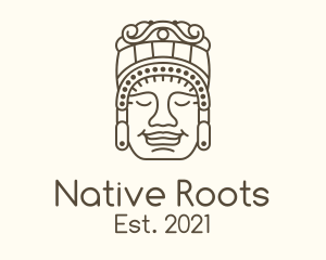 Mayan Stone Sculpture logo design