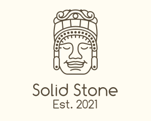 Mayan Stone Sculpture logo design