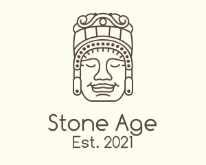 Mayan Stone Sculpture logo design