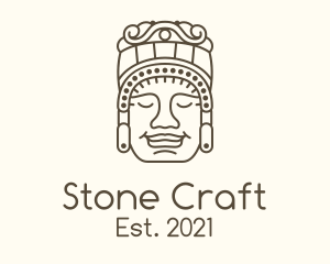 Mayan Stone Sculpture logo design