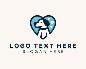 Heart Beagle Dog logo