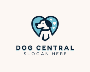 Heart Beagle Dog logo design