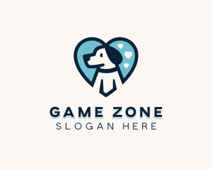 Heart Beagle Dog logo