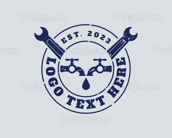 Wrench Faucet Plumber Logo