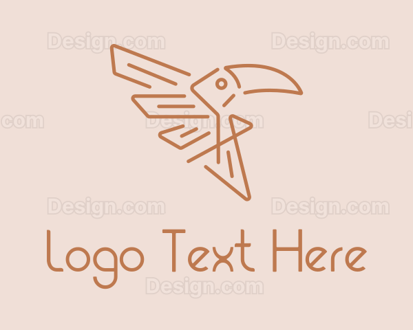 Winged Tribal Toucan Logo