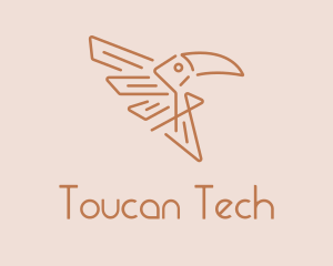 Winged Tribal Toucan  logo design