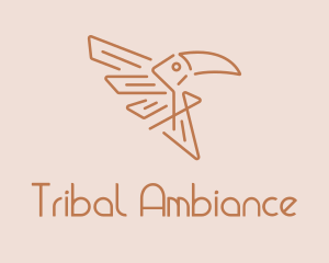 Winged Tribal Toucan  logo design