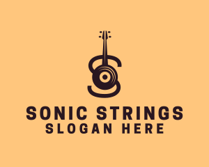 Vinyl Guitar Letter S logo