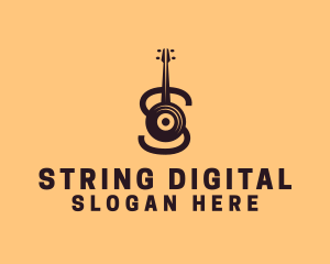 Vinyl Guitar Letter S logo design