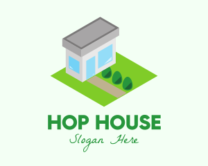 Isometric Modern House logo design