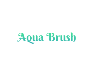 Turquoise Cursive Text Font logo design