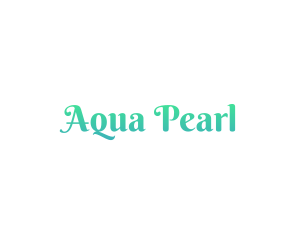 Turquoise Cursive Text Font logo