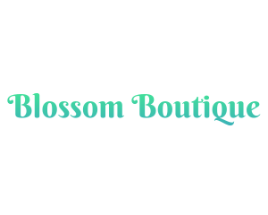 Turquoise Cursive Text Font logo design